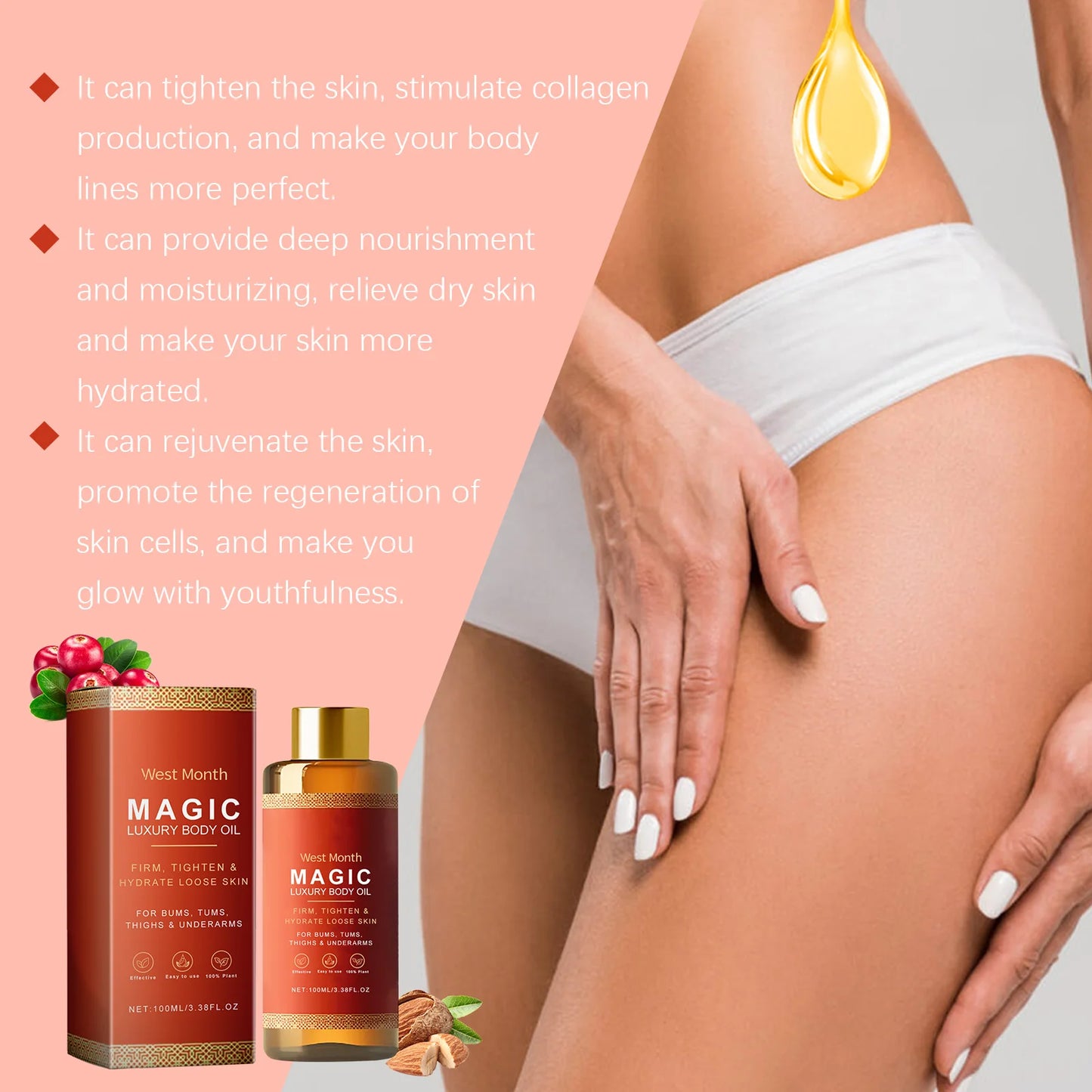 Luxury Magic Body Oil ā Deeply Moisturizing & Firming for Dry Skin | Chest & Thighs