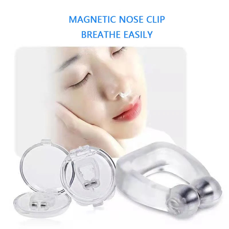 Silicone Magnetic Anti-Snore Nose Clip with Case