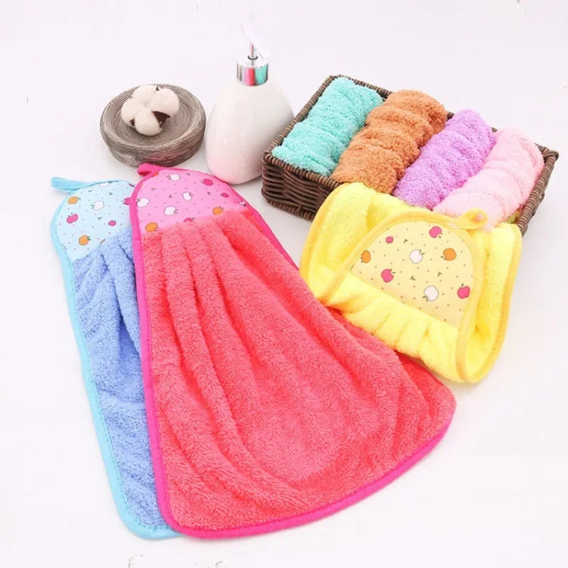 4PCS Coral Velvet Hand & Dish Towels