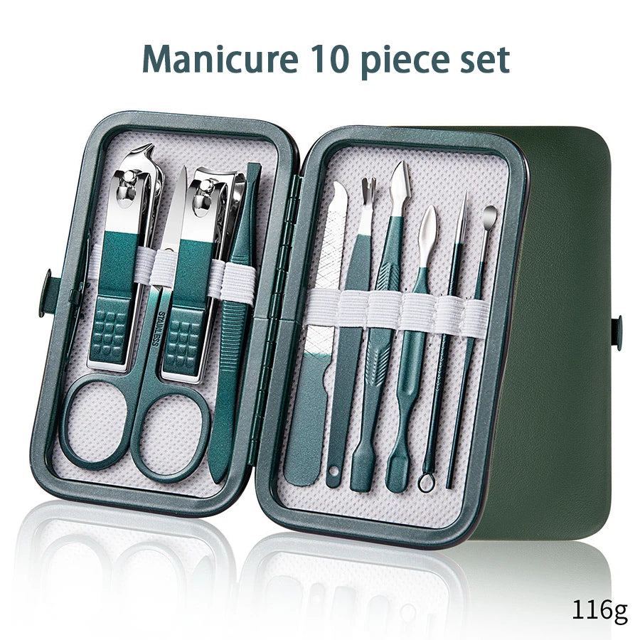 6ā18 PCS Portable Manicure Set ā Blue/Black Grooming Kit.