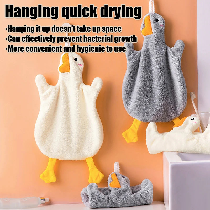 1PC Cartoon Goose Hanging Hand Towel.