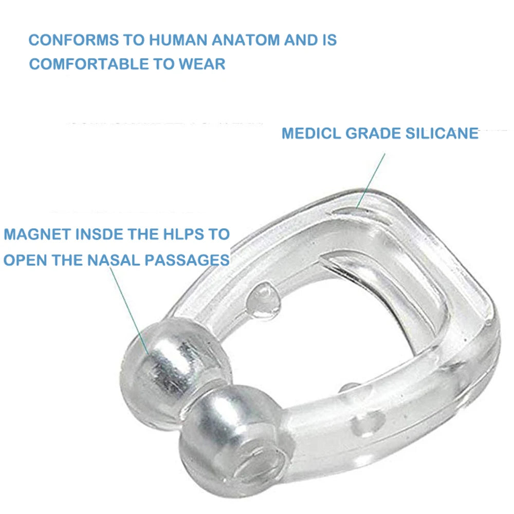 Silicone Magnetic Anti-Snore Nose Clip with Case
