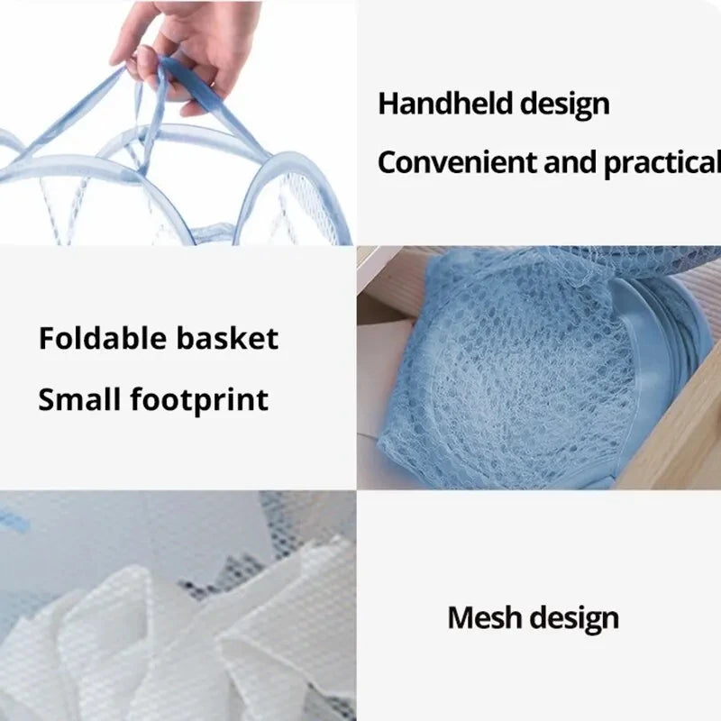 Folding Mesh Laundry & Toy Storage Basket.
