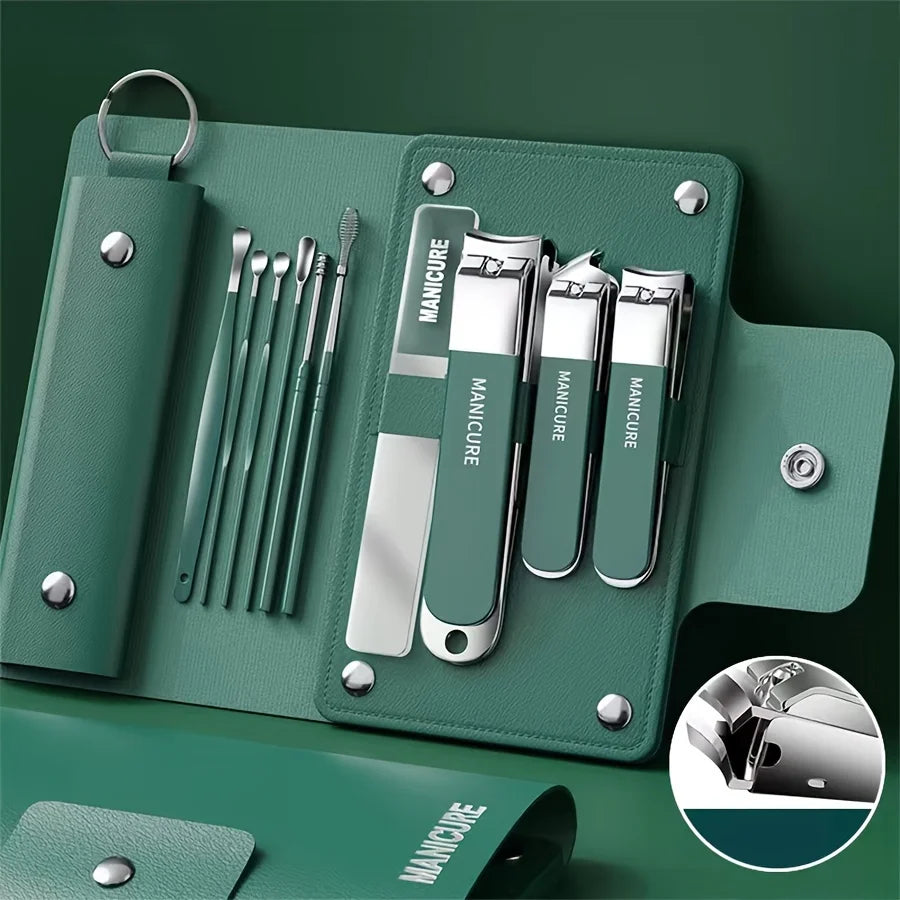 6ā18 PCS Portable Manicure Set ā Blue/Black Grooming Kit.