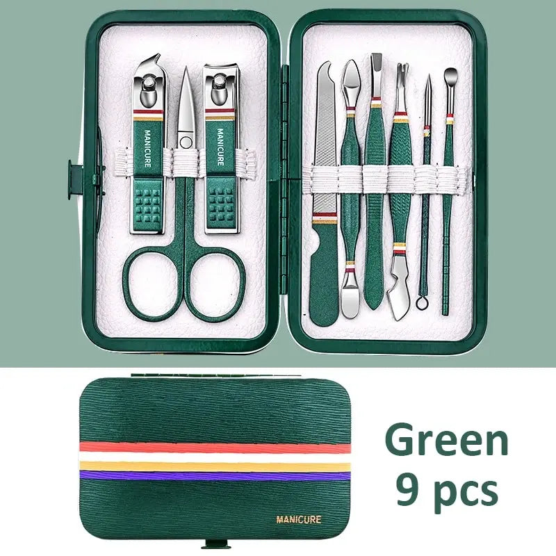 6ā18 PCS Portable Manicure Set ā Blue/Black Grooming Kit.