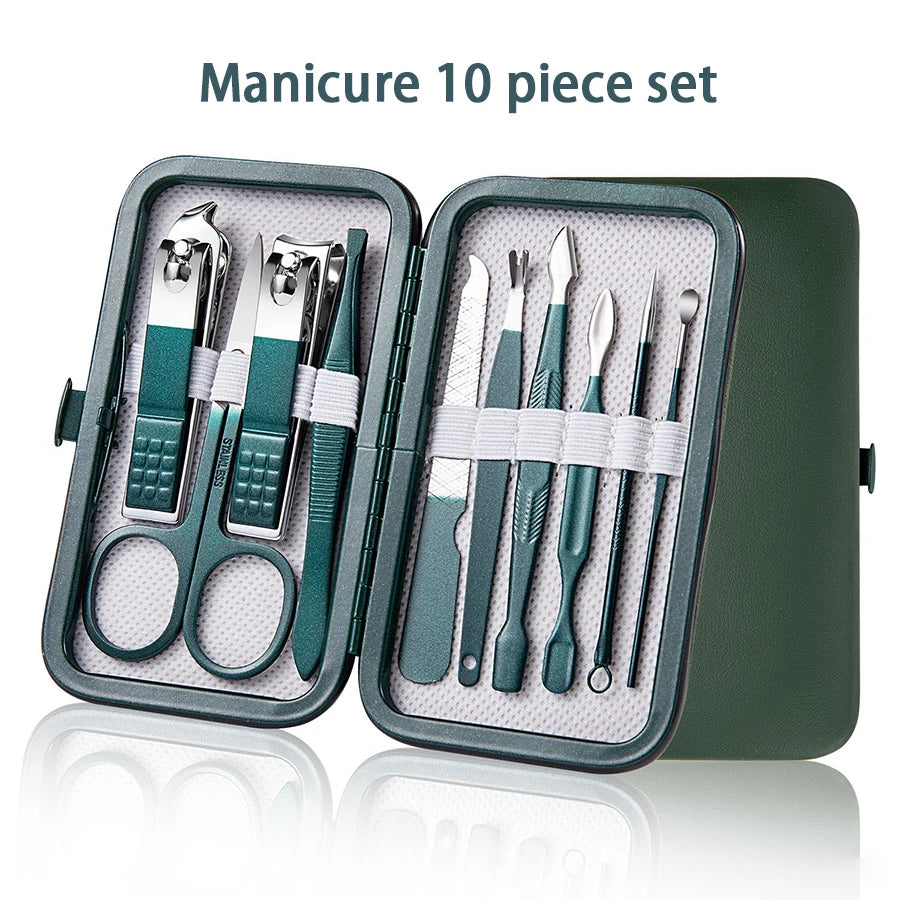 6ā18 PCS Portable Manicure Set ā Blue/Black Grooming Kit.