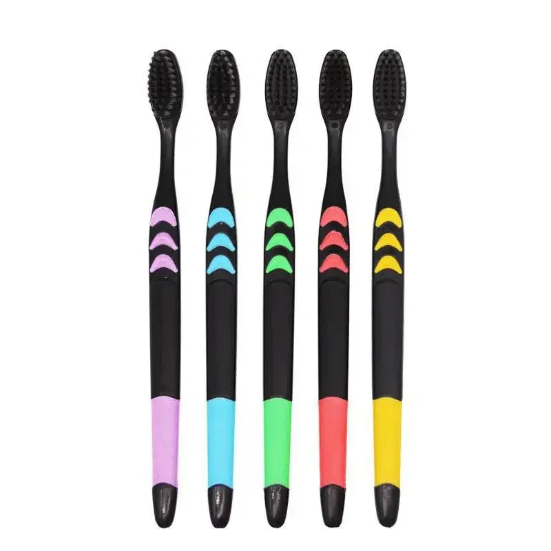 Soft Bristle Bamboo Charcoal Toothbrush – 10 Pack