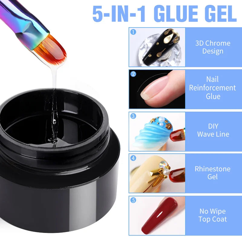Born Pretty 5ml Nail Art Gel ā Liner & Glitter UV Gel.