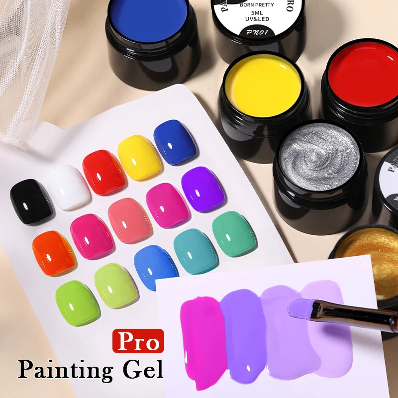 Born Pretty 5ml Nail Art Gel ā Liner & Glitter UV Gel.