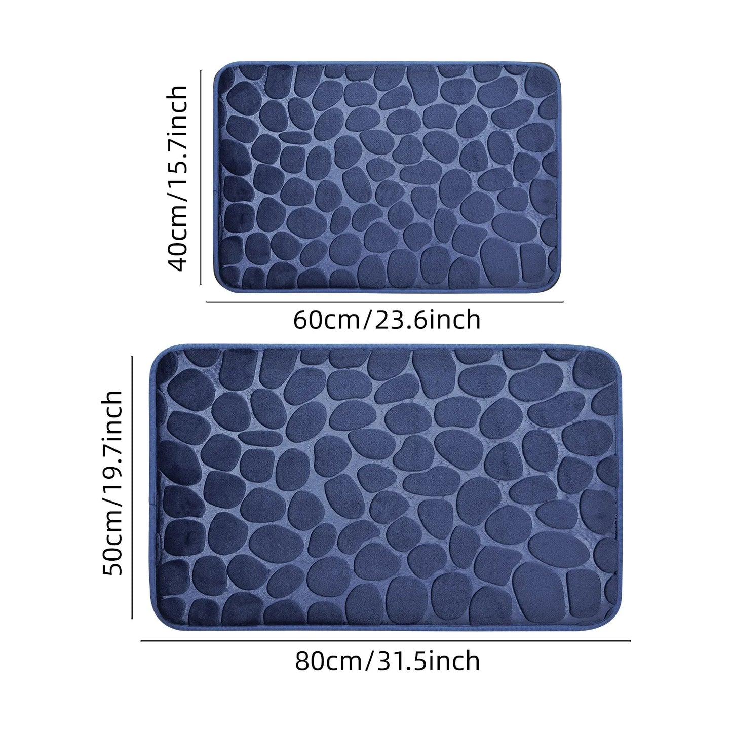 Cobblestone Embossed Non-Slip Bath Mat.