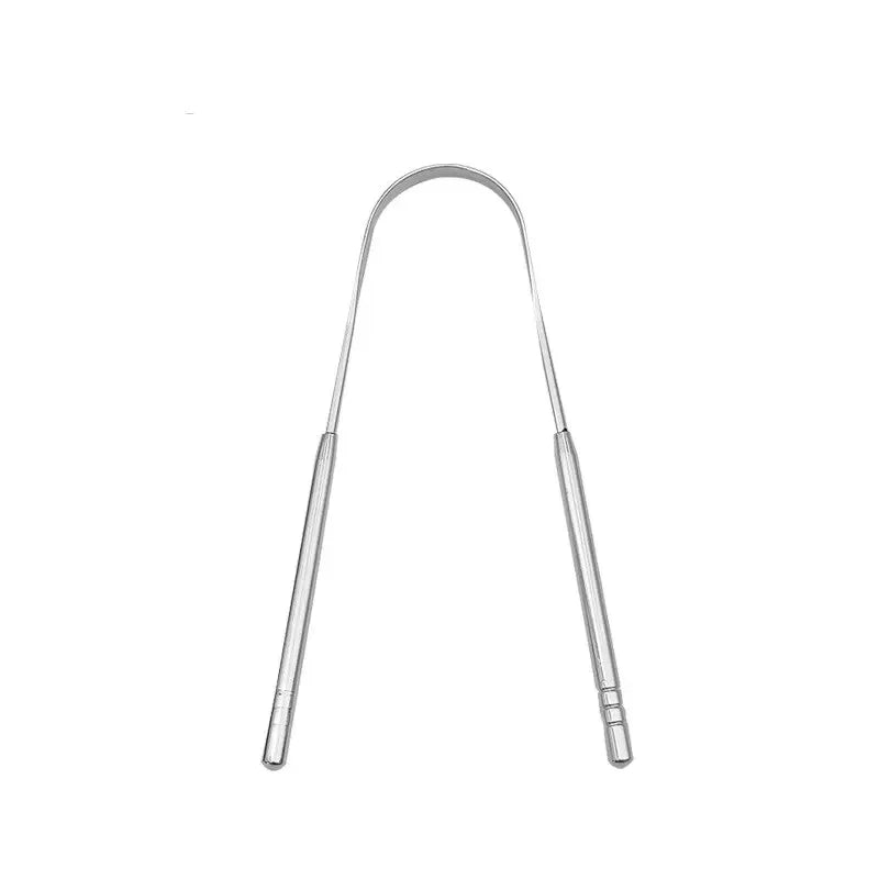 Stainless Steel U-Shaped Tongue Scraper.