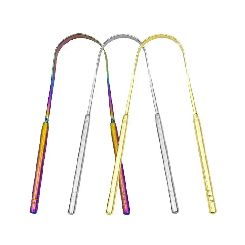 Stainless Steel U-Shaped Tongue Scraper.