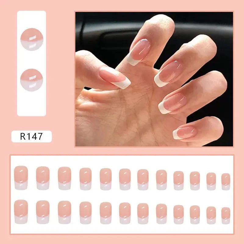 Sweet Sweetheart 24 Pcs Press on Nails Pink Gradient Fake Nails Glossy Artificial Finger Manicure Reusable False Nails for Women Makeup art