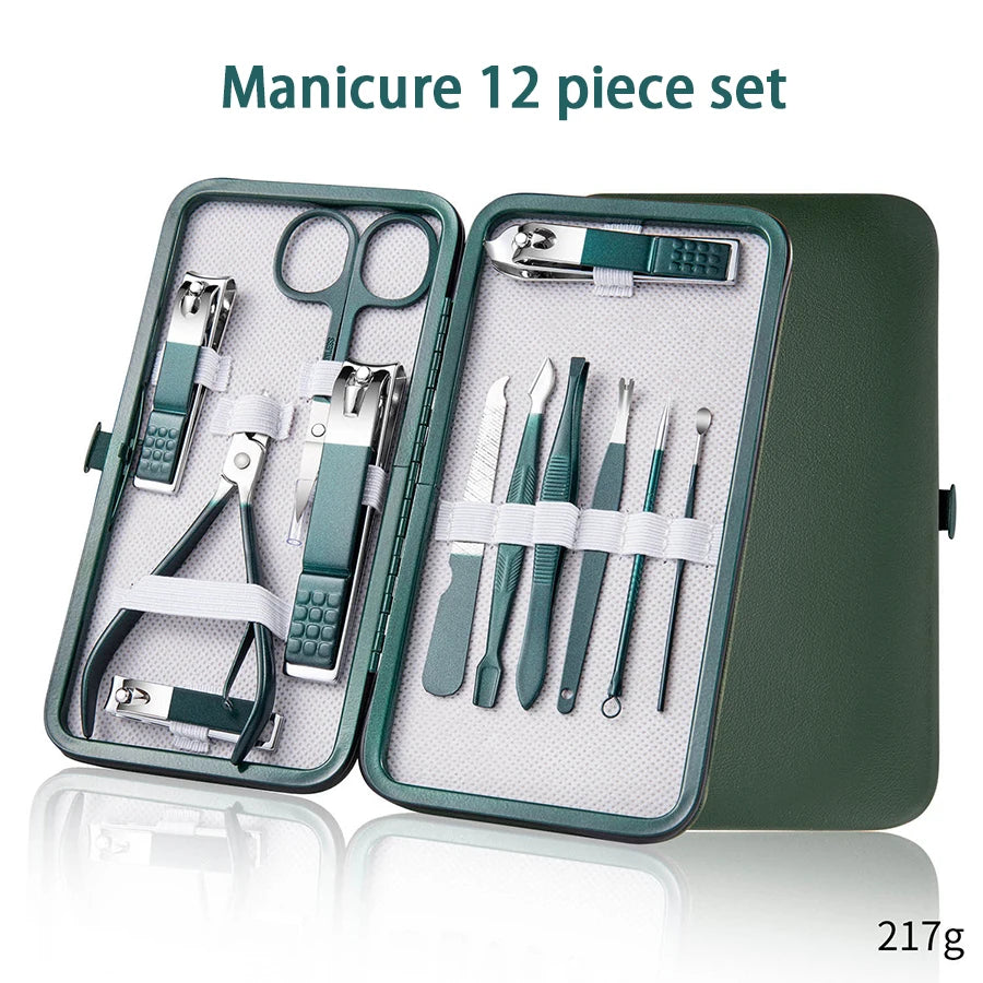 6ā18 PCS Portable Manicure Set ā Blue/Black Grooming Kit.