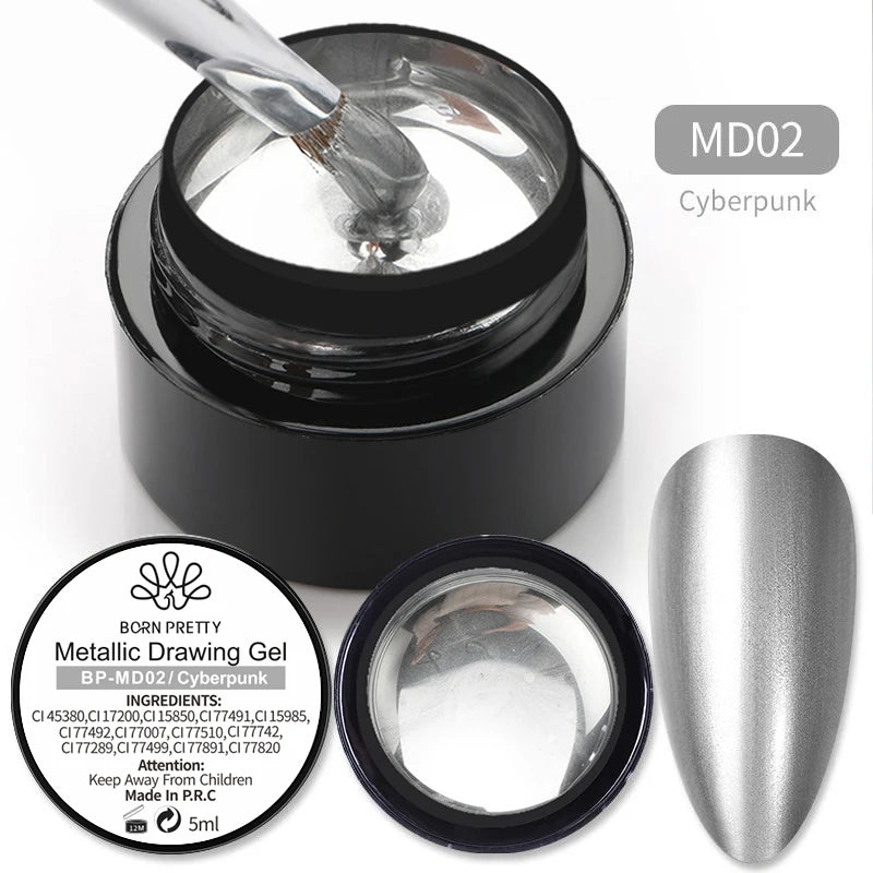 Born Pretty 5ml Nail Art Gel ā Liner & Glitter UV Gel.