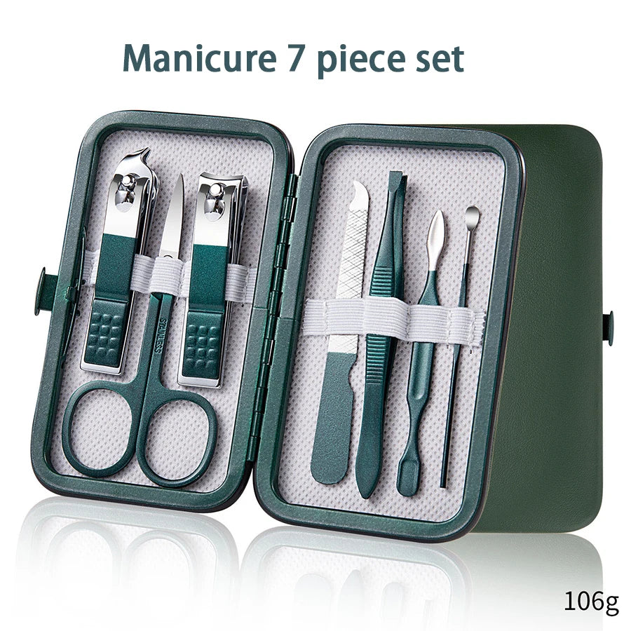 6ā18 PCS Portable Manicure Set ā Blue/Black Grooming Kit.
