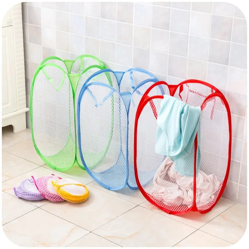 Folding Mesh Laundry & Toy Storage Basket.