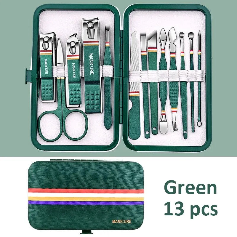6ā18 PCS Portable Manicure Set ā Blue/Black Grooming Kit.