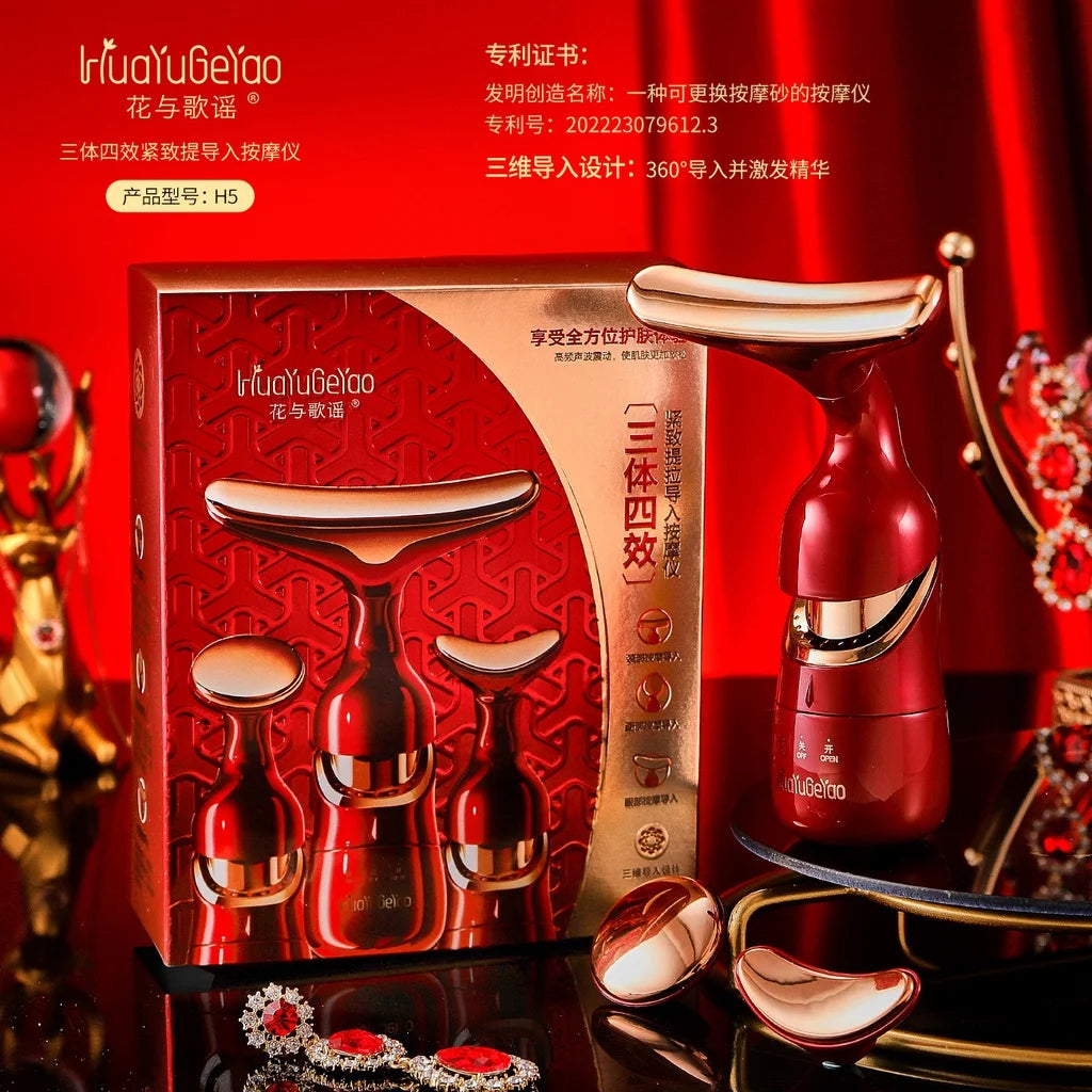 3-in-1 Facial, Neck & Eye Massager ā Anti-Aging Beauty Tool