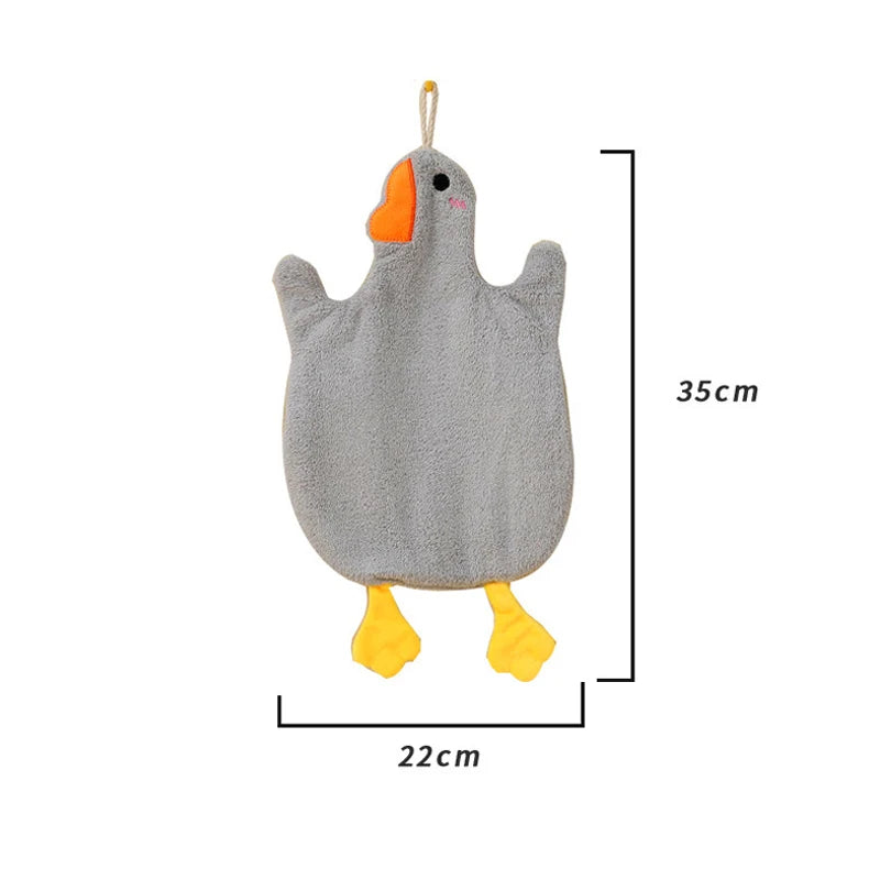 1PC Cartoon Goose Hanging Hand Towel.