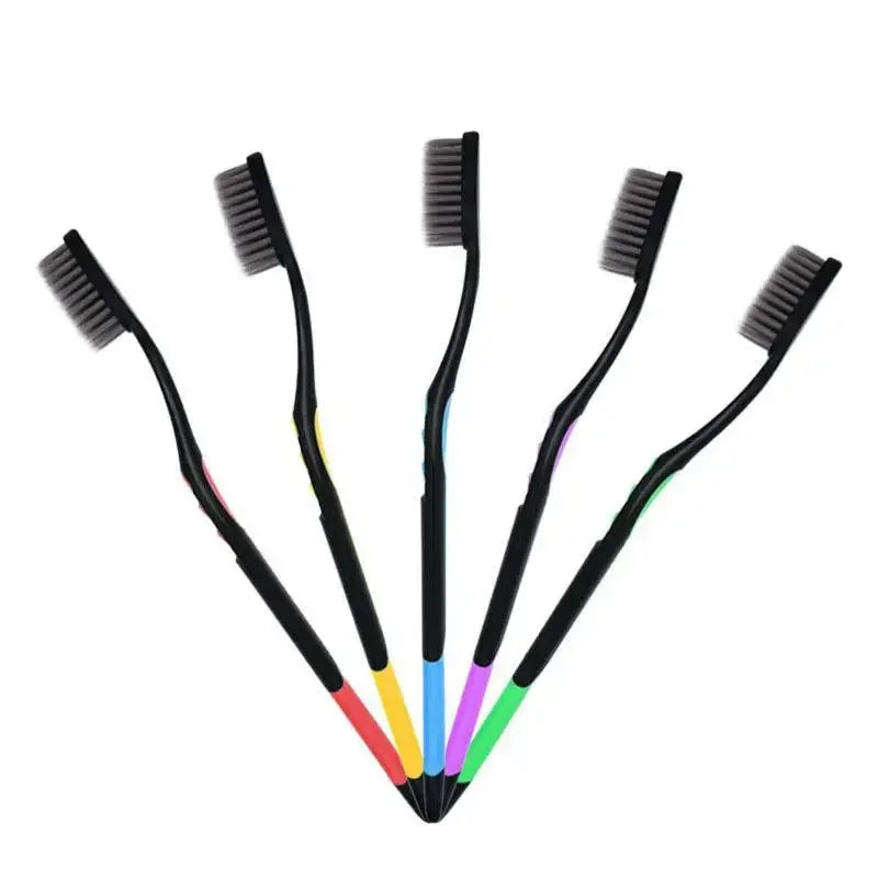 Soft Bristle Bamboo Charcoal Toothbrush – 10 Pack