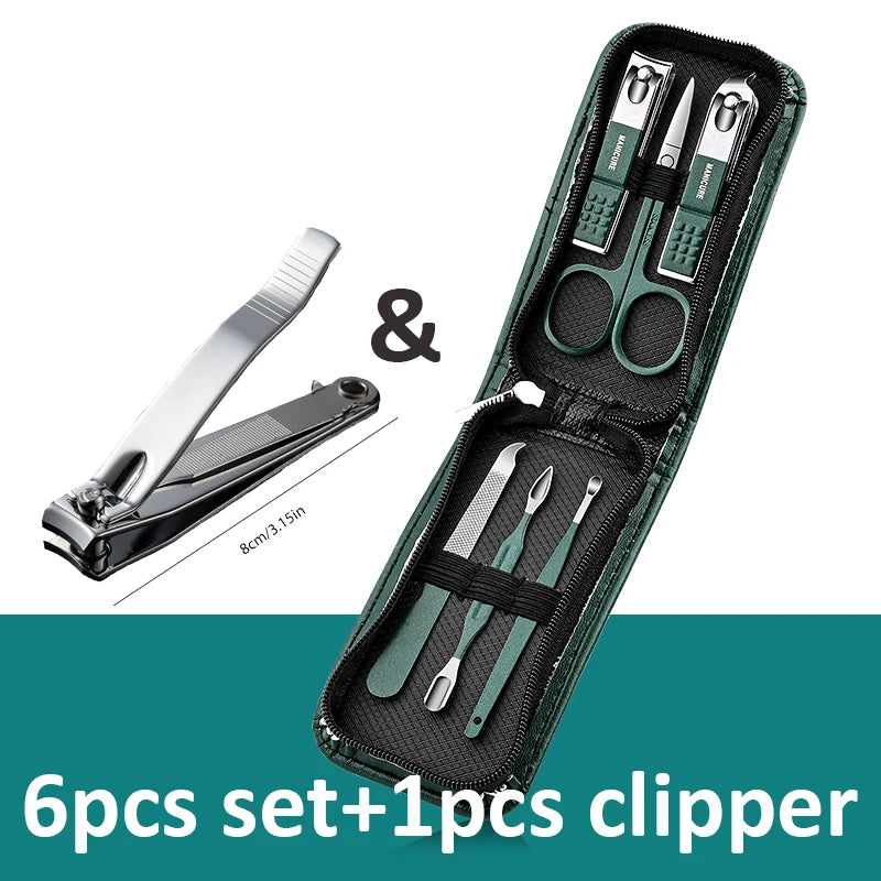 6ā18 PCS Portable Manicure Set ā Blue/Black Grooming Kit.