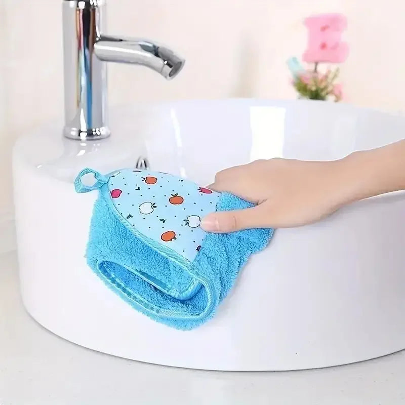 4PCS Coral Velvet Hand & Dish Towels