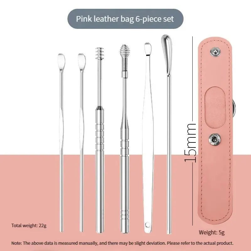 6PCS Stainless Steel Ear Cleaner Set