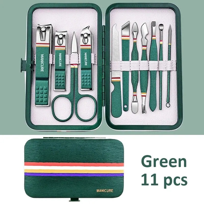 6ā18 PCS Portable Manicure Set ā Blue/Black Grooming Kit.