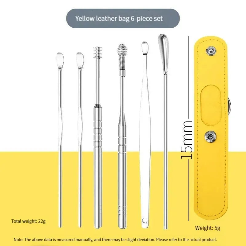 6PCS Stainless Steel Ear Cleaner Set