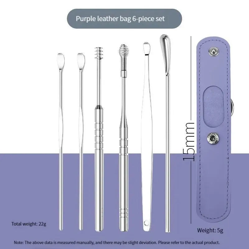 6PCS Stainless Steel Ear Cleaner Set