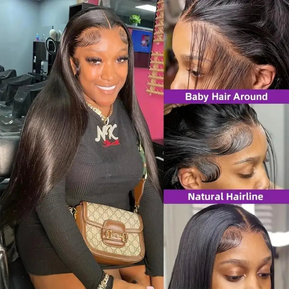Glueless Bone Straight 4X4 Hd Lace Frontal Wig 13X6 13X4 Black Lace Front Wig Human Hair 5x5 Natural Brazilian Transparent Wigs Makeup art