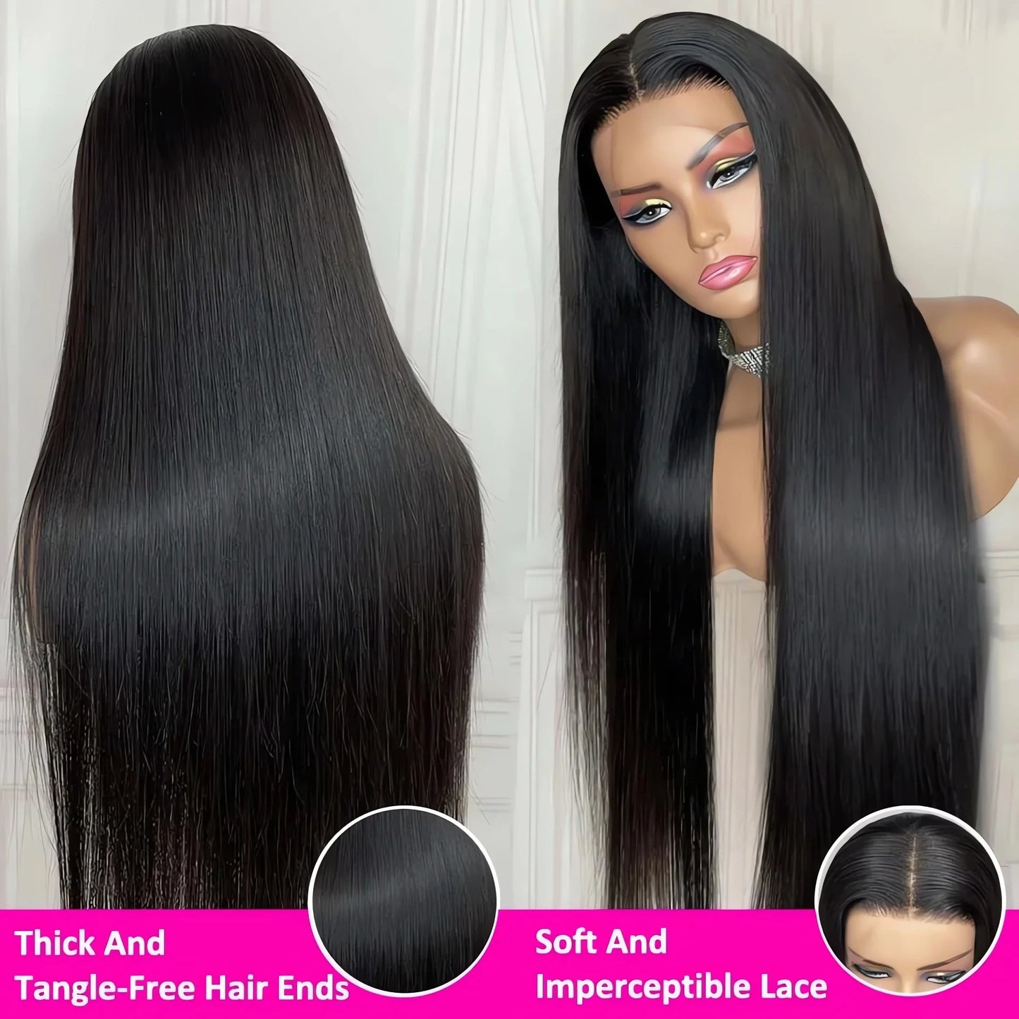 Glueless Bone Straight 4X4 Hd Lace Frontal Wig 13X6 13X4 Black Lace Front Wig Human Hair 5x5 Natural Brazilian Transparent Wigs Makeup art