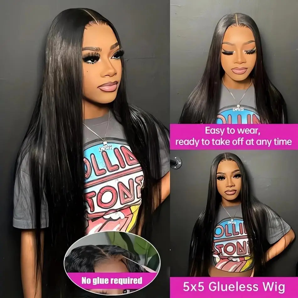 Glueless Bone Straight 4X4 Hd Lace Frontal Wig 13X6 13X4 Black Lace Front Wig Human Hair 5x5 Natural Brazilian Transparent Wigs Makeup art