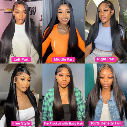 Glueless Bone Straight 4X4 Hd Lace Frontal Wig 13X6 13X4 Black Lace Front Wig Human Hair 5x5 Natural Brazilian Transparent Wigs Makeup art