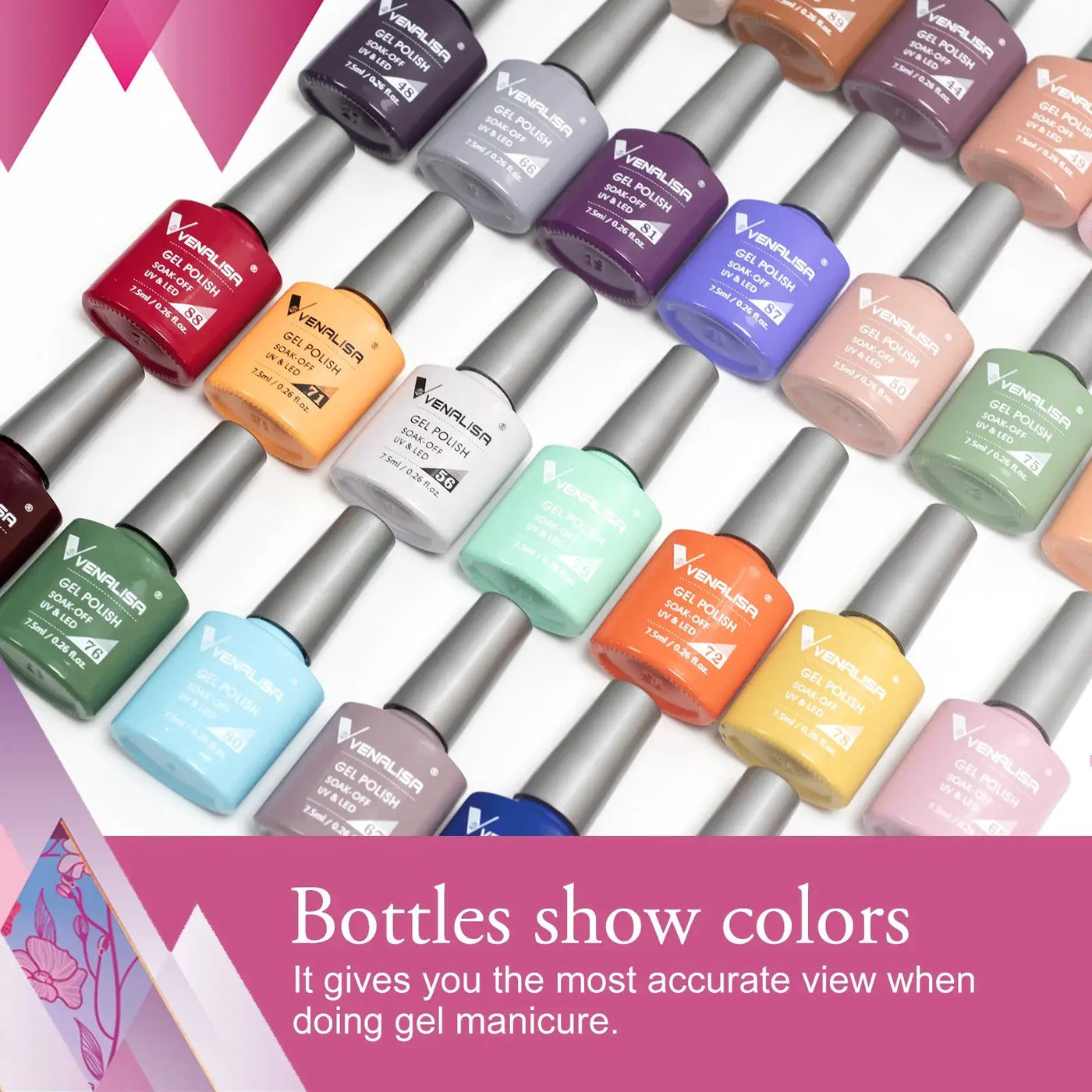 VENALISA 7.5ml Nail Gel Polish VIP5 HEMA Free Semi Permanent Soak off UV LED Nail Gel Varnish Full Coverage Nail Gel Lacquer Makeup art