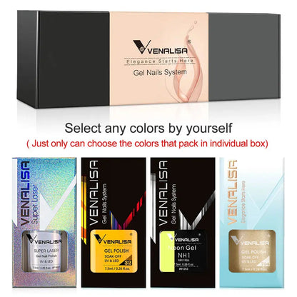 VENALISA 7.5ml Nail Gel Polish VIP5 HEMA Free Semi Permanent Soak off UV LED Nail Gel Varnish Full Coverage Nail Gel Lacquer Makeup art
