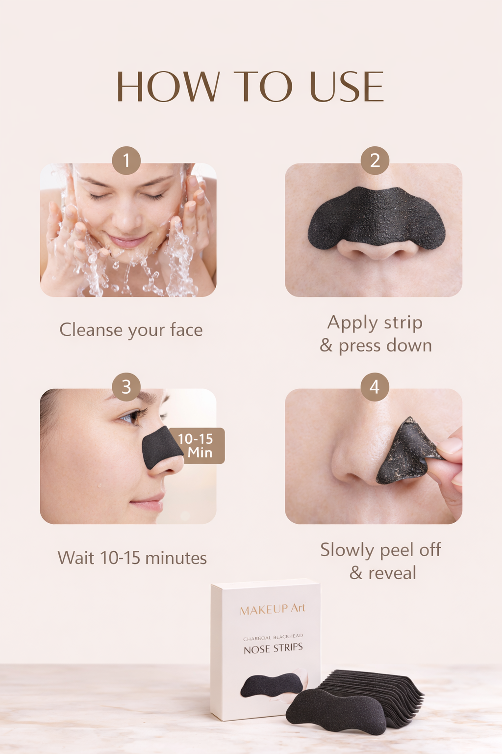 The Pore Purifier™ | Deep Cleansing Charcoal Strips Makeup art