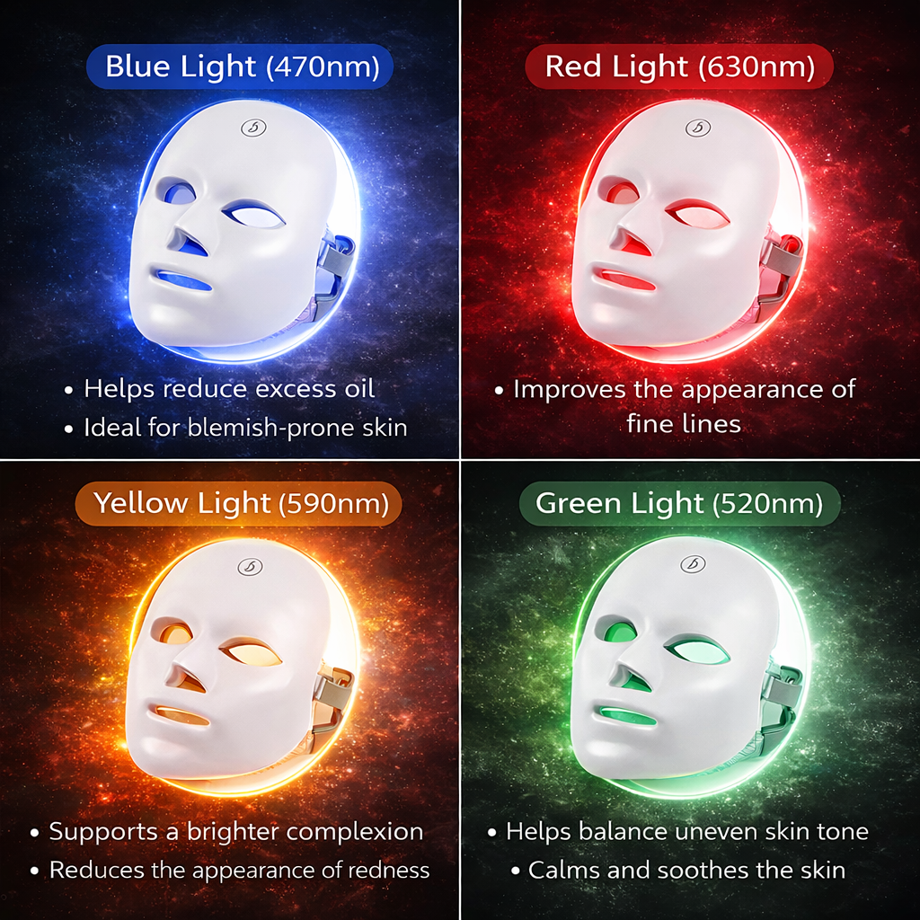 The Derma-Lux™ | 7-Color LED Light Therapy Mask - Makeup Art