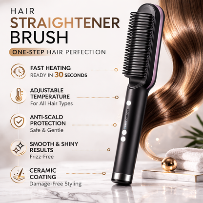 Hair Straightener Brush - Fast Heating Styling Comb Makeup art