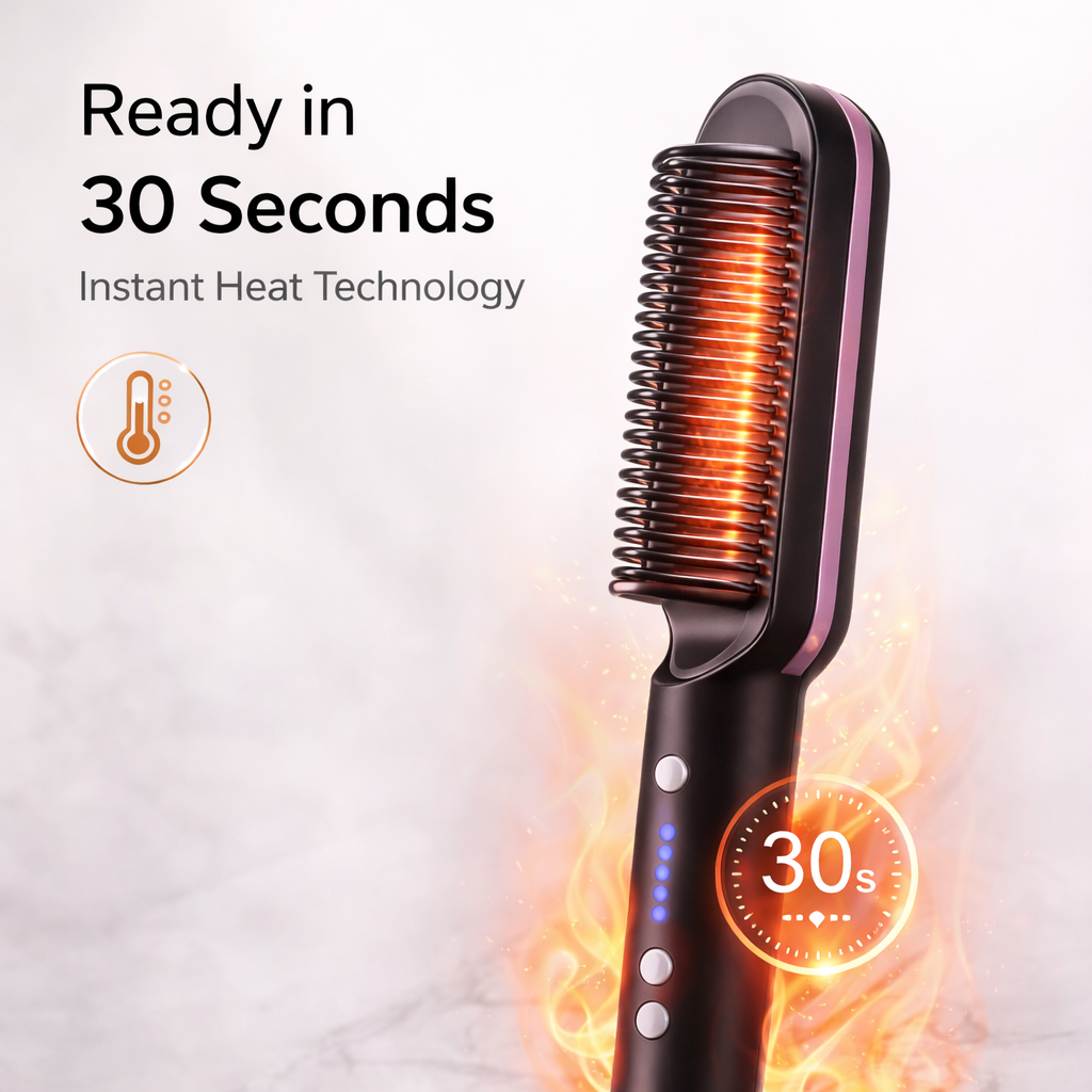 Hair Straightener Brush - Fast Heating Styling Comb Makeup art