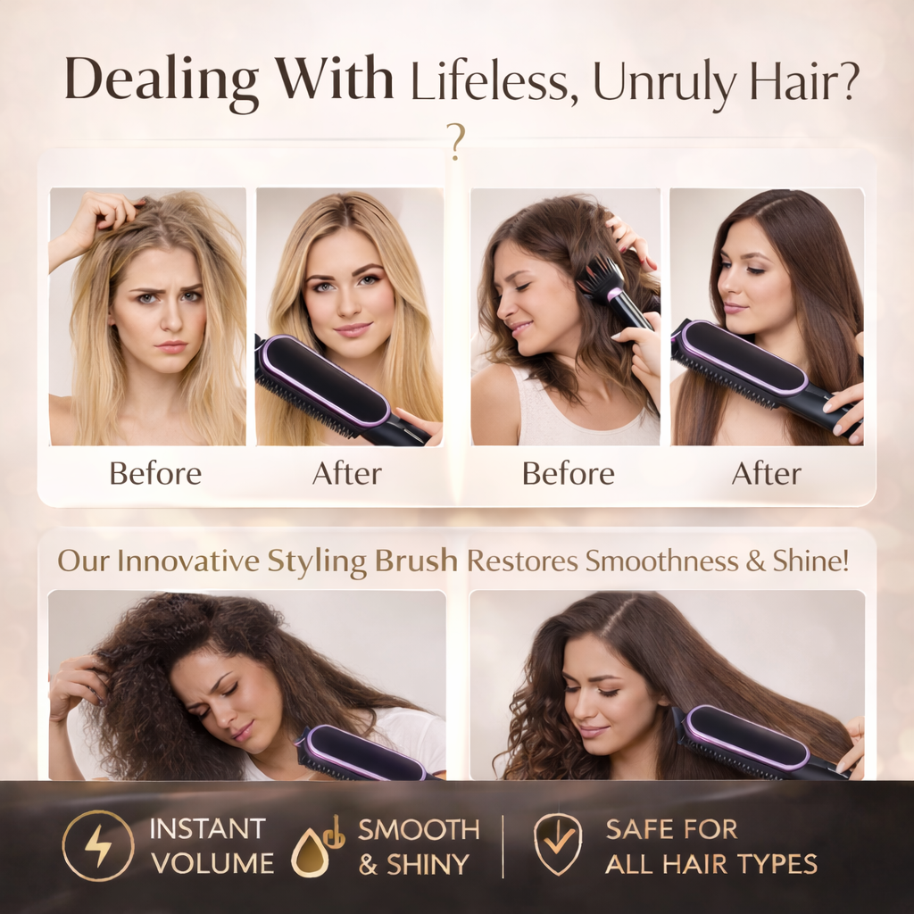 Hair Straightener Brush - Fast Heating Styling Comb Makeup art