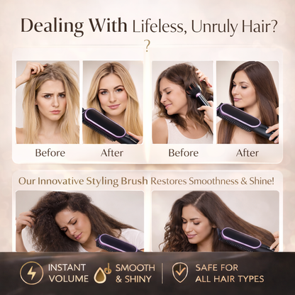 Hair Straightener Brush - Fast Heating Styling Comb Makeup art