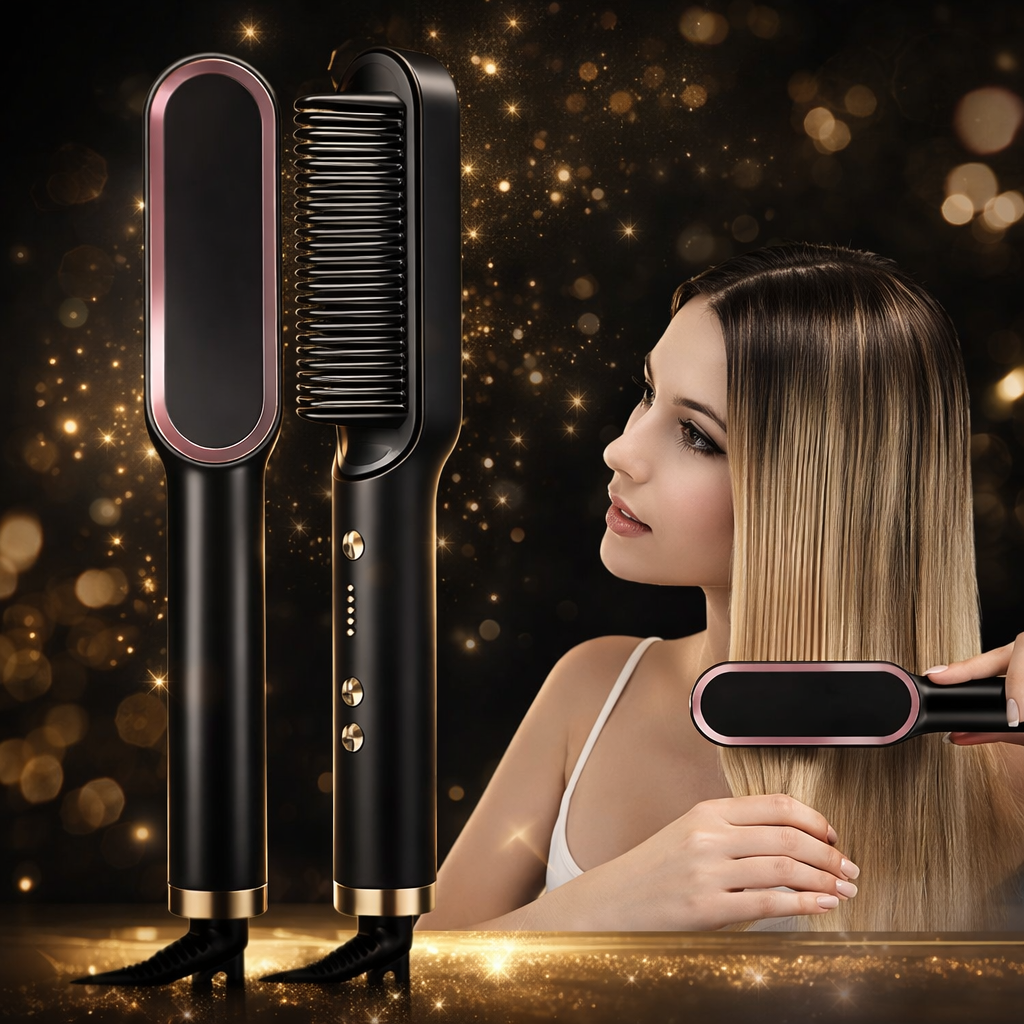 Hair Straightener Brush - Fast Heating Styling Comb Makeup art