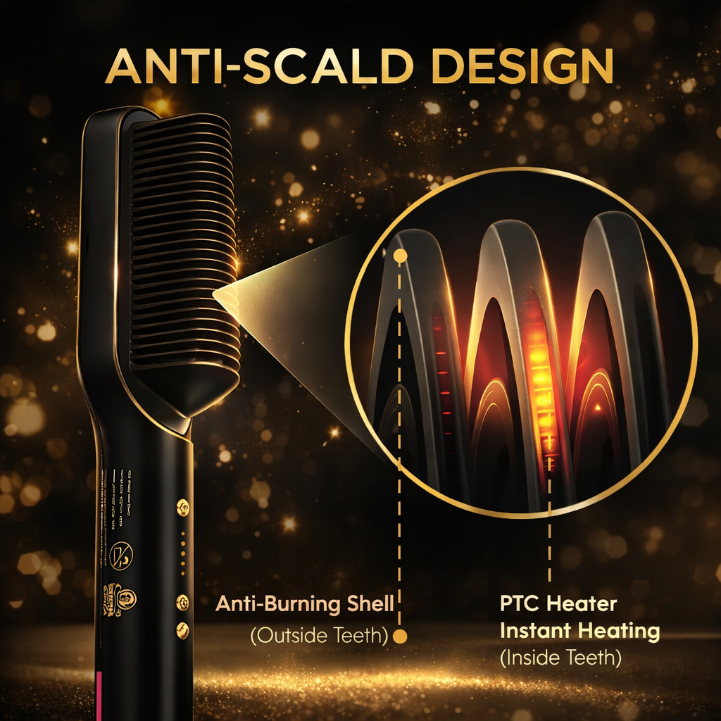 Hair Straightener Brush - Fast Heating Styling Comb Makeup art