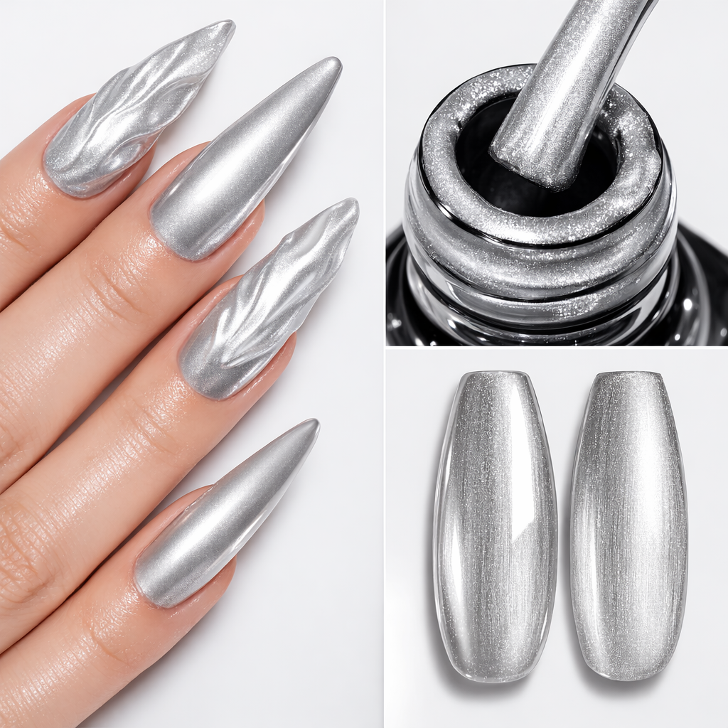The Liquid Metal™ | Mirror-Finish Chrome Gel Makeup art