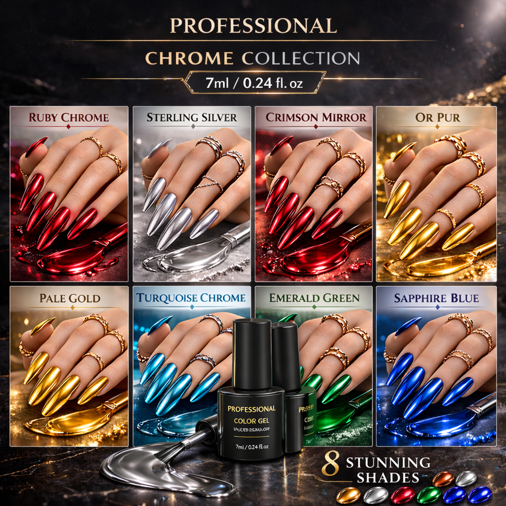 The Liquid Metal™ | Mirror-Finish Chrome Gel Makeup art