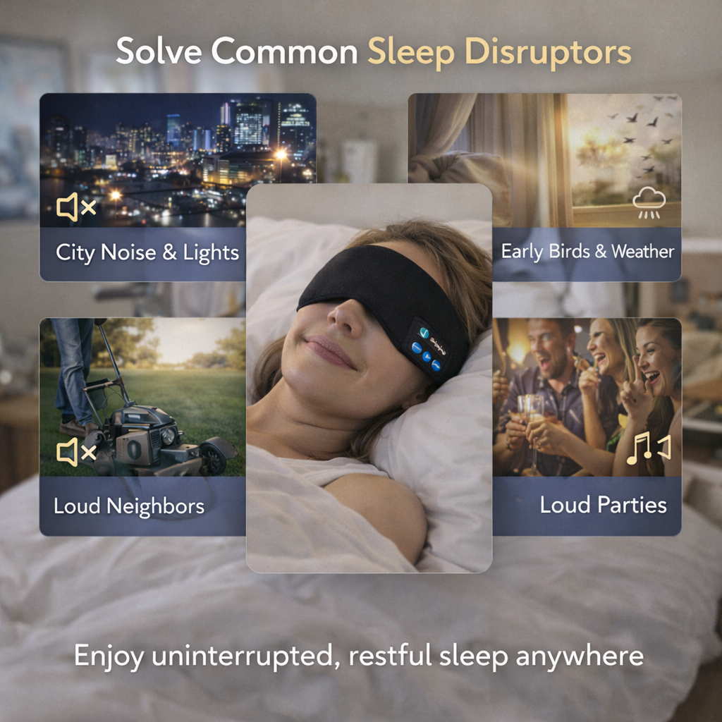 3D Contoured Bluetooth Sleep Mask Makeup art