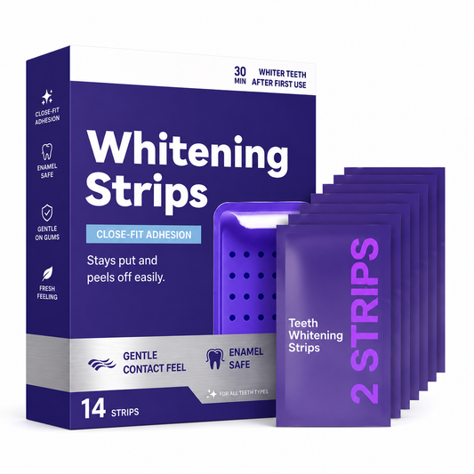 Purple Teeth Whitening Strips | Mint Flavour — 30 Min Results