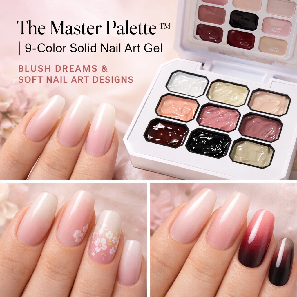 The Master Palette™ | 9-Color Solid Nail Art Gel Makeup art